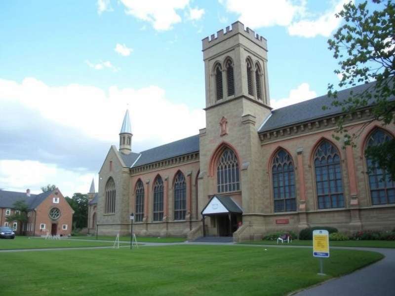 Sports ground with students
